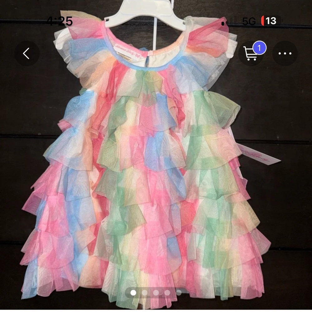 Bonnie Jean Pastel Ruffle Baby Dress